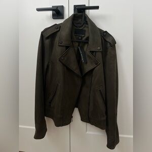 Olive Green Suede Jacket